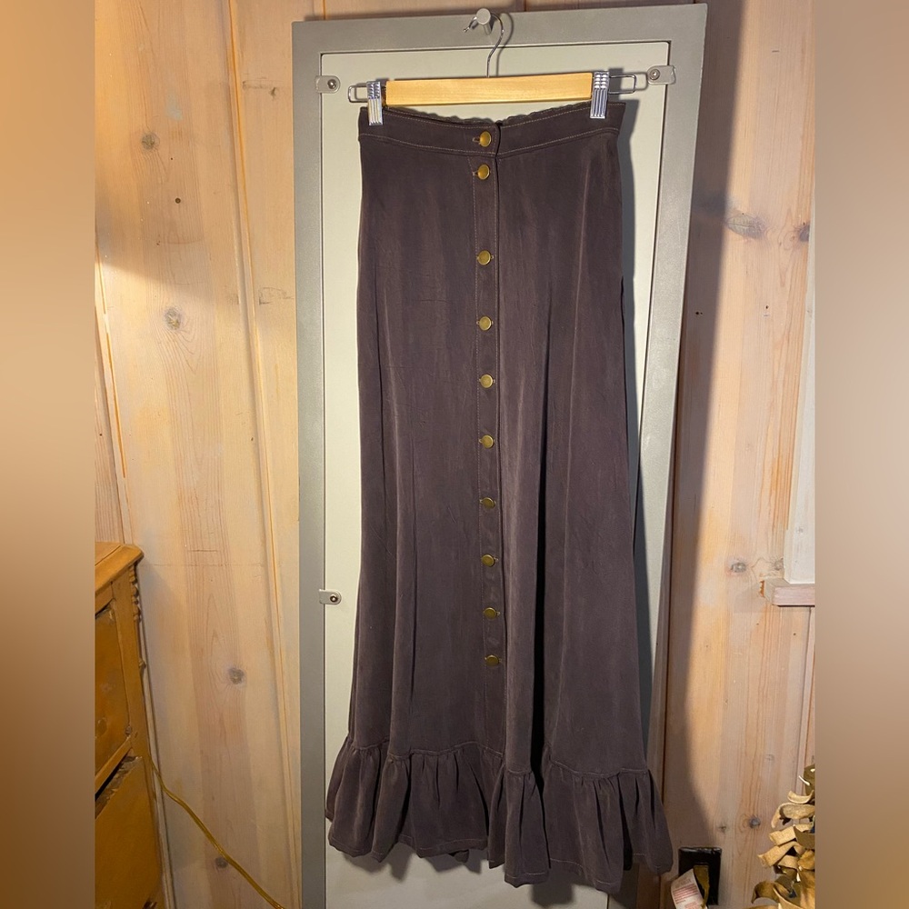 Revivall Long Prairie Button-up Skirt